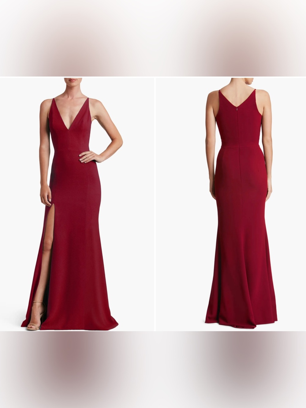 Dress the Population Iris Slit Crepe Gown